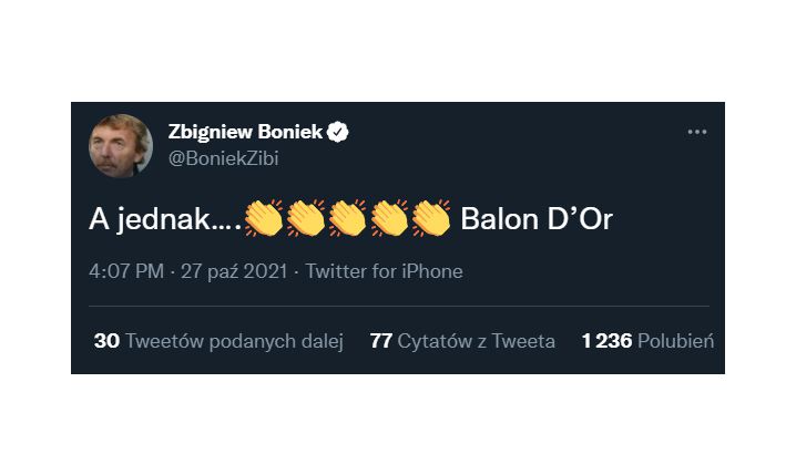 Zastanawiający tweet Bońka nt. Złotej Piłki!